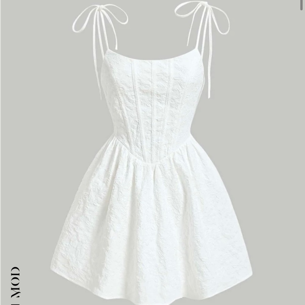 SHEIN — Jacquard Tie Shoulder Cami Dress